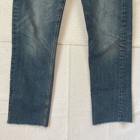 Pilcro Jeans Women’s 29 Blue Denim SLIM STRAIGHT Crop Raw Hem Anthropolgie - Picture 4 of 11